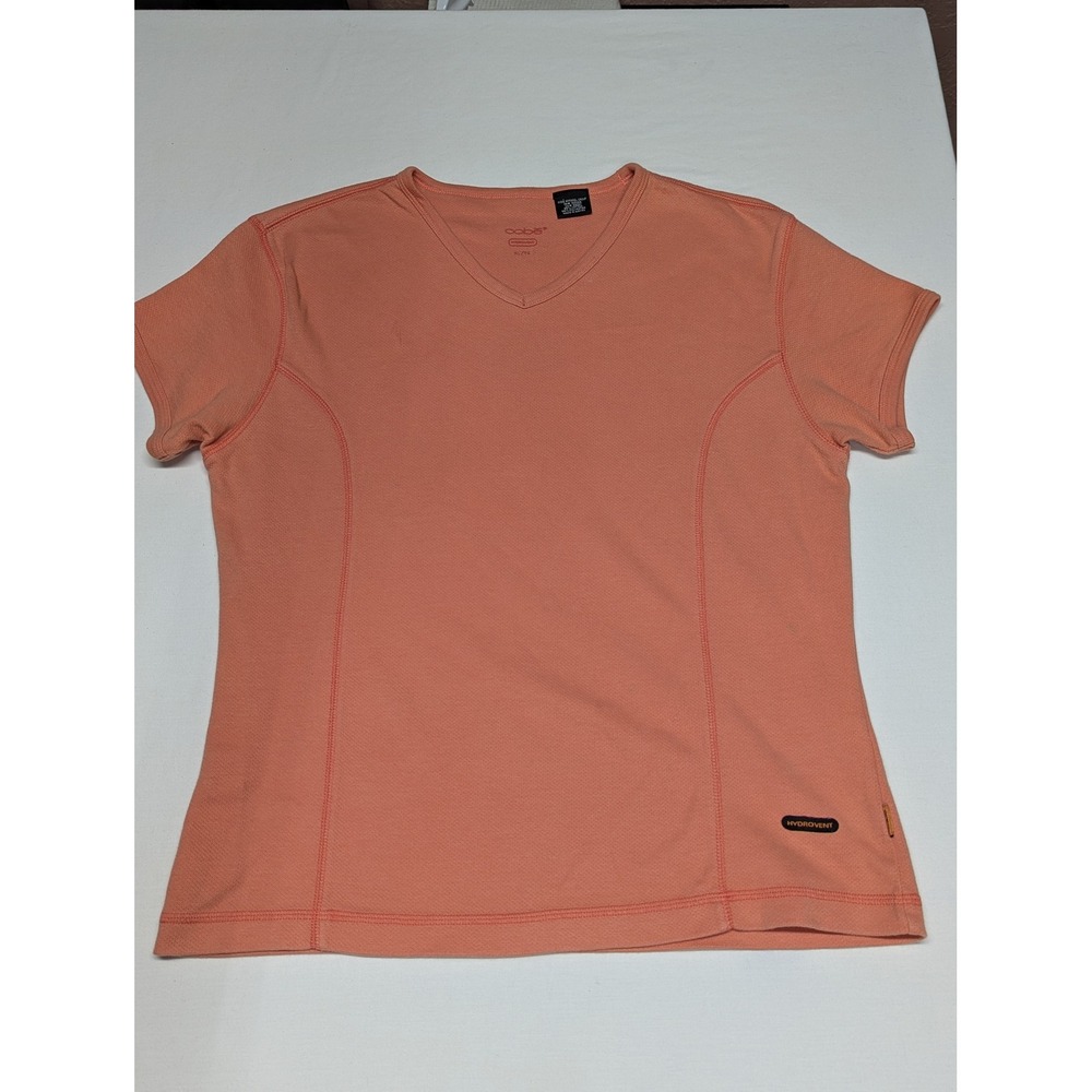 Oobe Apparel Group Hydrovent V-Neck Performance Tee Coral Peach XL Short Sleeve